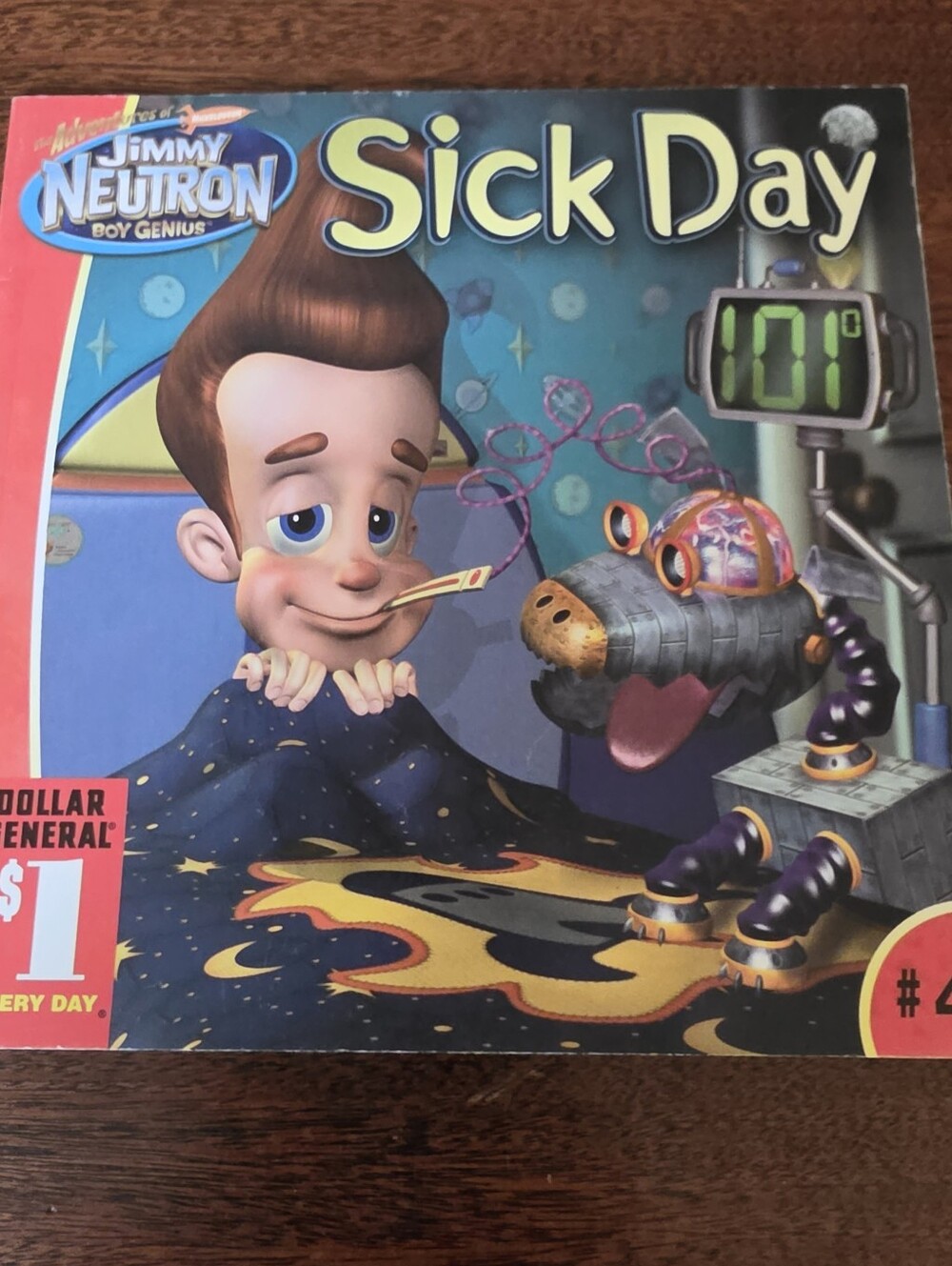 Jimmy Neutron Boy Genius Sick Day Paperback Book Nickelodeon Vintage 2003
